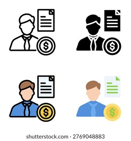 debtor icon collection of various styles for design branding, print and digital media