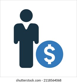 Debtor, loan icon. Simple editable vector illustration.