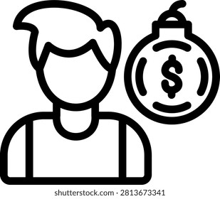 Debtor Vector Design Icon Style