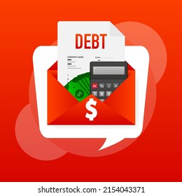 Debts and credit, Struggle for your business. Card for concept design.Vector illustration
