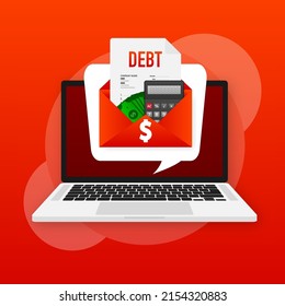 Debts and credit, Struggle for your business. Card for concept design.Vector illustration