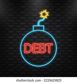 Debts and credit, Struggle for your business. Card for concept design.Vector illustration