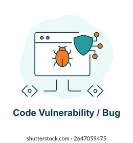 Debug Icon, Bug in Software, IT Glitch, Software Bug Fix, Vulnerability Monitor, Code Security Flaw, Programming Defect, Software QA Icon, App Debugging Tool, Error Symbol