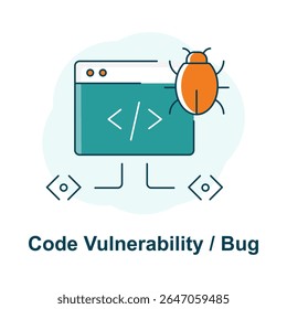 Debug Icon, Bug in Software, IT Glitch, Software Bug Fix, Vulnerability Monitor, Code Security Flaw, Programming Defect, Software QA Icon, App Debugging Tool, Error Symbol
