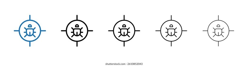 Debug icon Outline vector logo for web ui