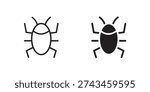 Debug icon. simple thin line icon vector illustration pack on white