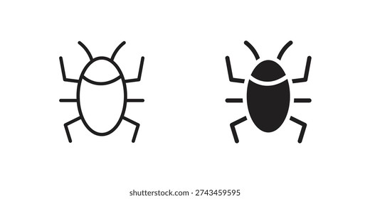 Debug icon. simple thin line icon vector illustration pack on white