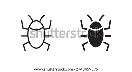 Debug icon. simple thin line icon vector illustration pack on white