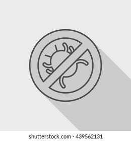 Debug icon , Vector flat long shadow design.