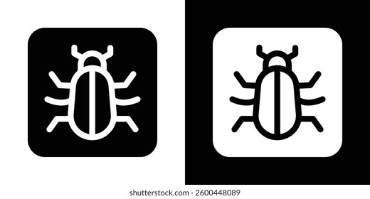 Debug icons vectors set in solid style.