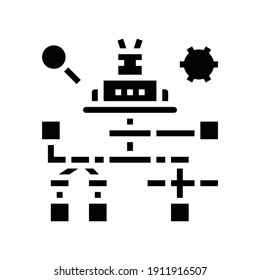 debug researching and fixing glyph icon vector. debug researching and fixing sign. isolated contour symbol black illustration