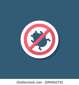 Debug vector icon, flat design, long shadow