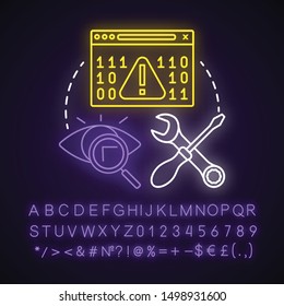 Debugger Neon Light Concept Icon Debugging Stock Vector (Royalty Free ...