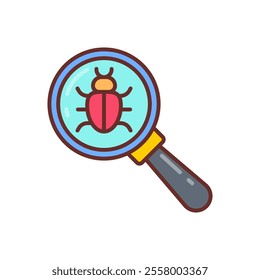 Debugging Filled Icons , Vector illustration