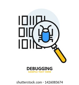 Debugging Flat Icon. Vector Illustration.