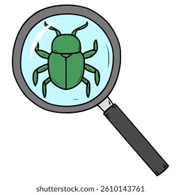 debugging icon illustration hand drawn isolated vector