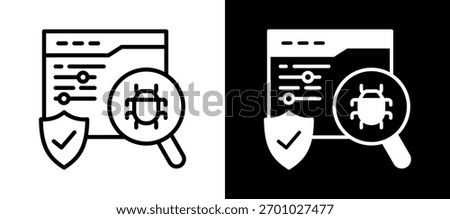 Debugging Icon whiteblack Vector Illustration
