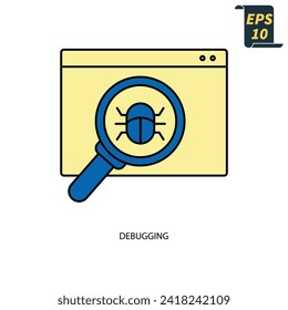debugging icons  symbol vector elements for infographic web