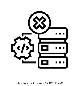 debugging servers line icon vector. debugging servers sign. isolated contour symbol black illustration