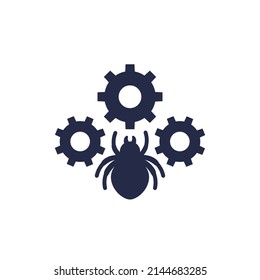 Debugging or testing icon with a bug