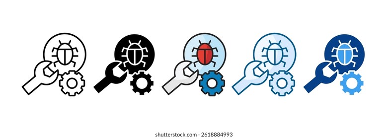 Debugging Tool Icon Set Multiple Style Collection