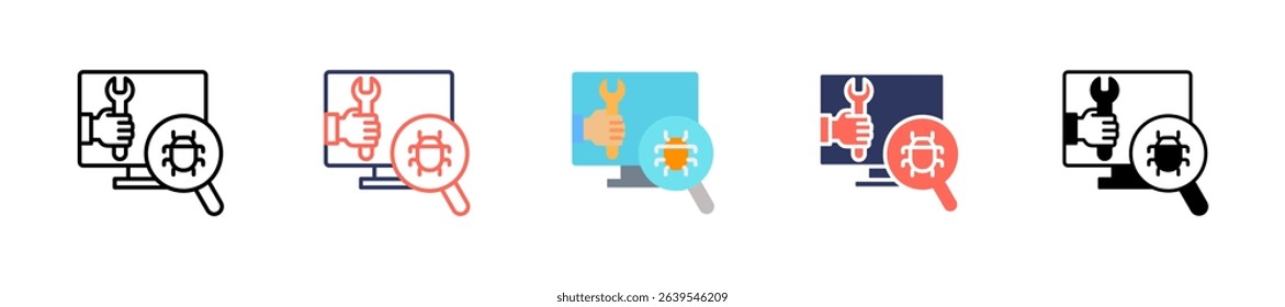 Debugging Tools Icon Multiple Vector Illustration