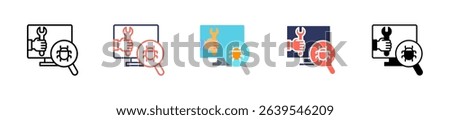 Debugging Tools Icon Multiple Vector Illustration