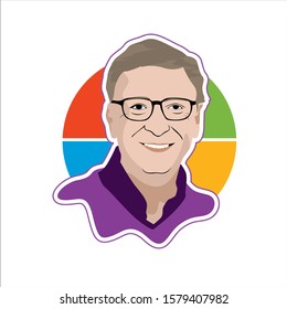 Dec 5, 2019 : A Vector Illustration Of Bill Gates