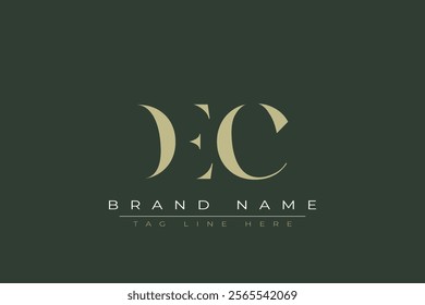 DEC abstract letter logo design. This logo is designed by three abstract letters.