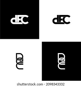 dec letter initial monogram logo design set