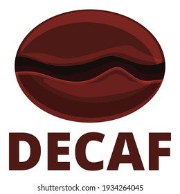Decaf bean icon. Cartoon of decaf bean vector icon for web design isolated on white background