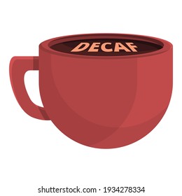 Decaf cup icon. Cartoon of decaf cup vector icon for web design isolated on white background