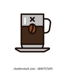 Decaffeinated coffee color line icon. Isolated vector element.