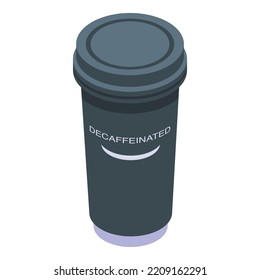 Icono de taza de café descafeinado. Isométrico del icono vectorial de taza de café descafeinado para diseño web aislado en fondo blanco