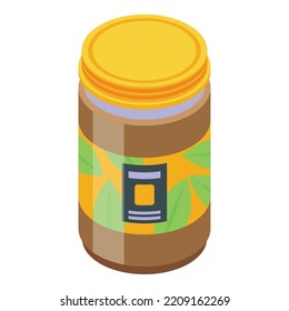 Decaffeinated coffee jar icon. Isometric of Decaffeinated coffee jar vector icon for web design isolated on white background