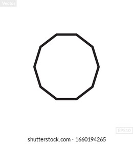 Decagon Shape Illustration Vector Graphic Basic Stok Vektör (Telifsiz ...