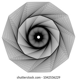 Decagon shaped geometric wire frame.