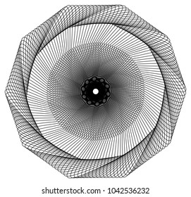 Decagon shaped geometric wire frame.