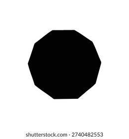 Decagon silhouette icon vector illustration.

