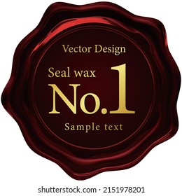 Decagonal red sealing wax emblem vector illustration