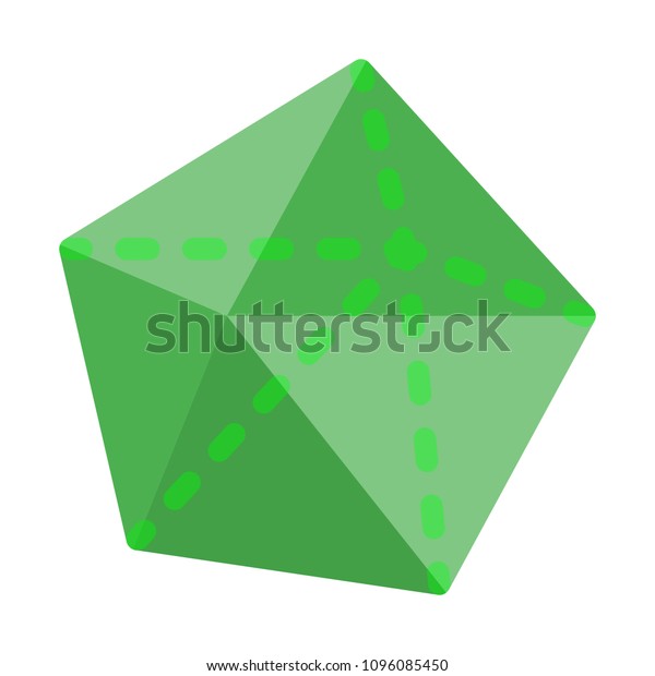 Decahedron Isometric Shape Stock Vector (Royalty Free) 1096085450