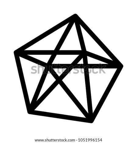decahedron polyhedron shape stock