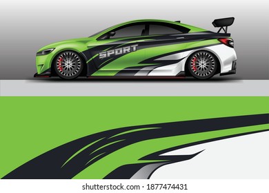 Decal Car Wrap Design Vector. Graphic Abstract Stripe Racing Background For Vehicle 