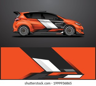 Decal Car Wrap Design Vector. Graphic Abstract Racing Background For Vehicle, Race car, Rally, Drift . Ready Print File Eps 10