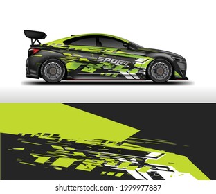 Decal Car Wrap Design Vector. Graphic Abstract Stripe Racing Background For Vehicle Eps 10 Ready Print