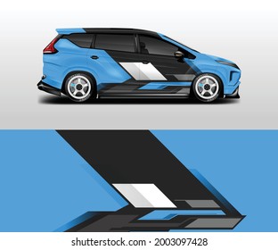 Decal Car Wrap Design Vector. Graphic Abstract Stripe Racing Background For Vehicle , Eps 10