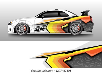 Decal car and car wrap vector, truck, bus, racing, service car, auto designs . Racing, Rally, Abstract background livery .