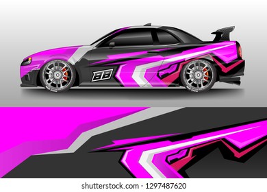 Decal car and car wrap vector, truck, bus, racing, service car, auto designs . Racing, Rally, Abstract background livery .