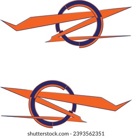 Decal illustrated with the letters Z, U, Z, R, O. Decal on both sides of racing cars, sports cars, and canoes