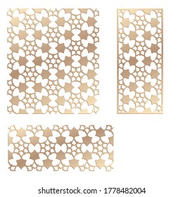 Decal. Panel de corte láser. Alambre. Vector veneer. Diseño floral de corte láser en contrachapado de madera de contrachapado. Separador de habitaciones. Patrón sin foco para sellos de silueta. Ornamento de entramado de esténcil para corte por láser. Pantalla principal.